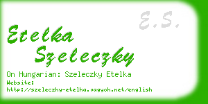 etelka szeleczky business card